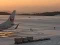 雪の朝 JAL/738